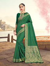 Green Banarasi Art Silk Woven Saree